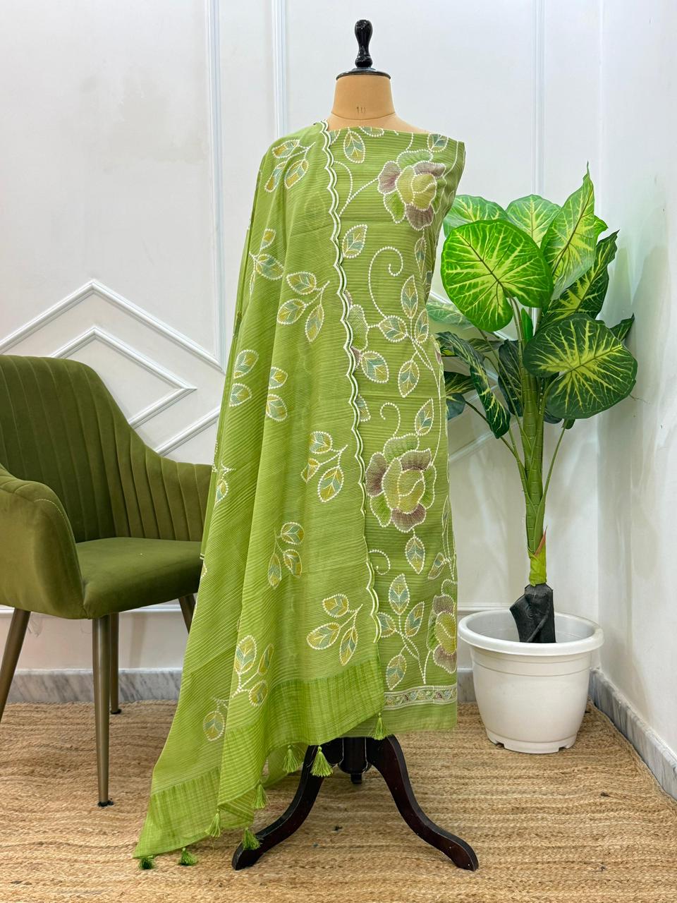 Meadow Bloom Embroidered Suit Set