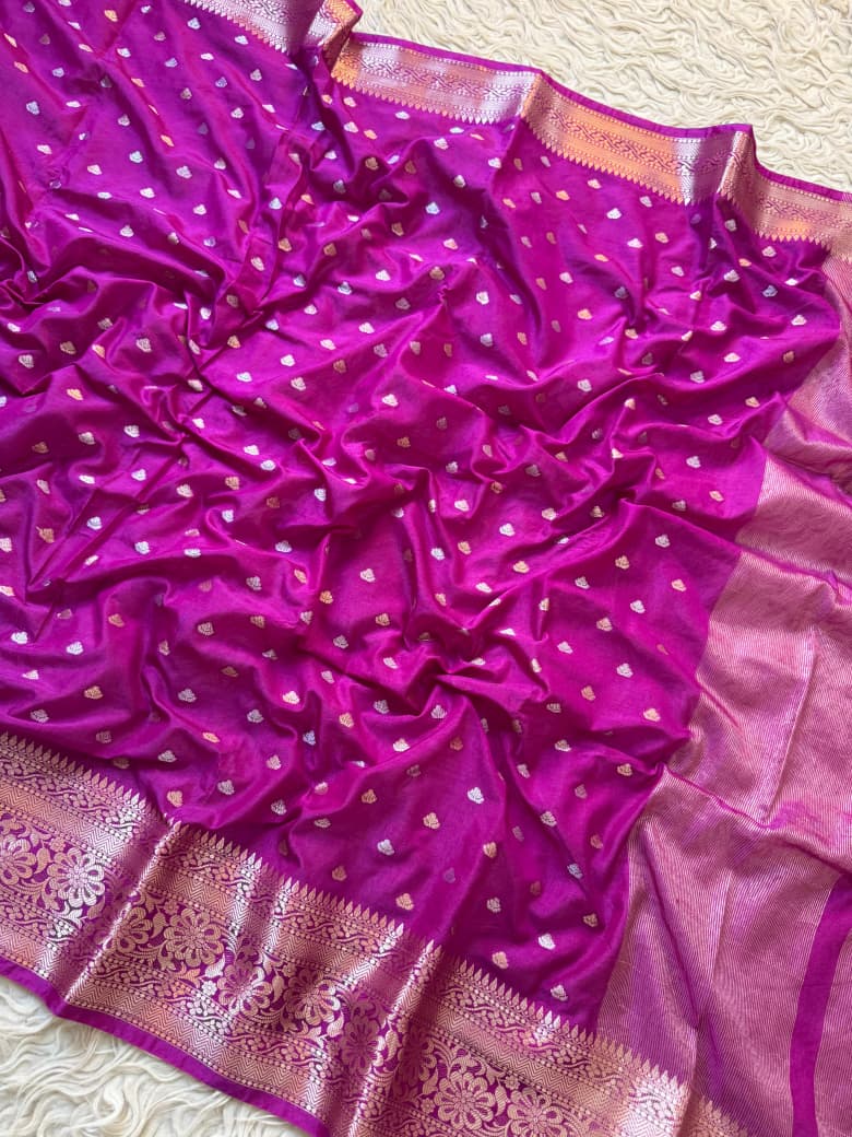 Rani Pink Banarasi Silk Saree