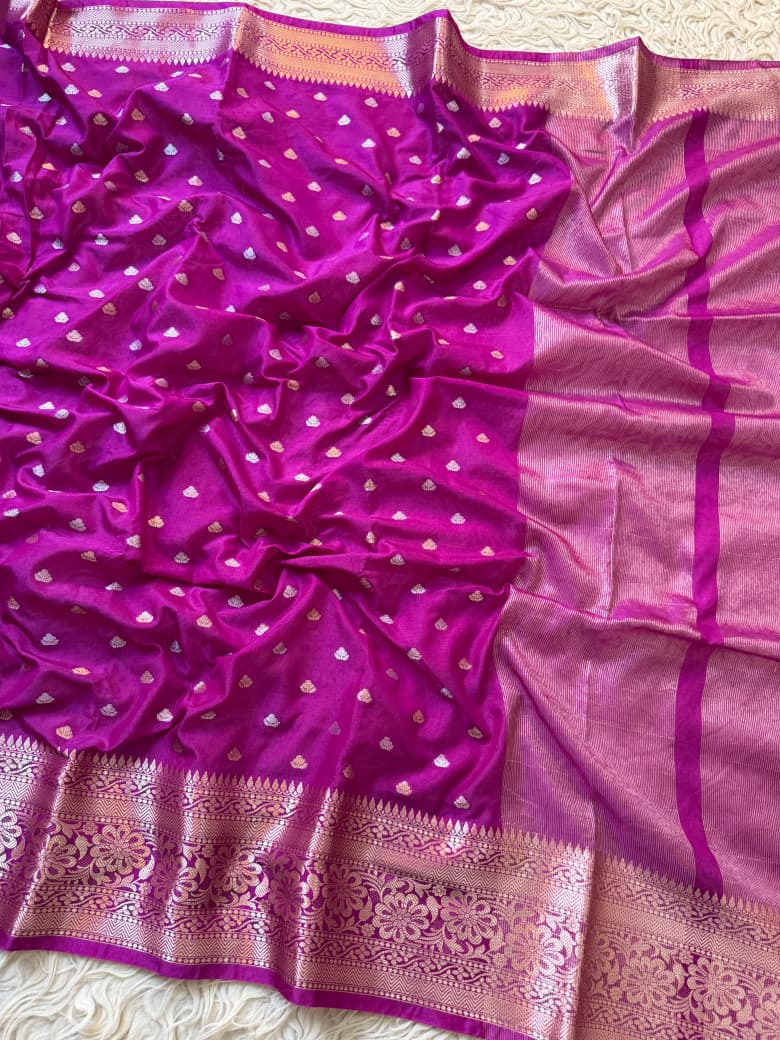 Rani Pink Banarasi Silk Saree