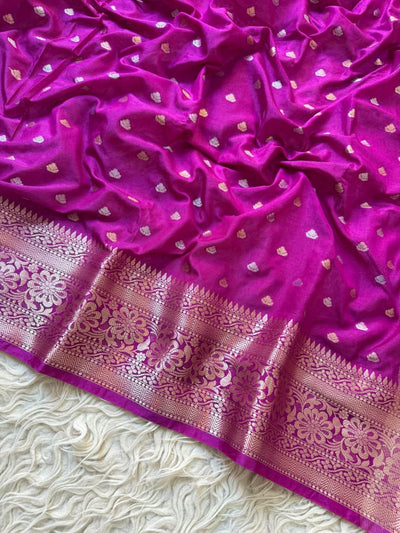 Rani Pink Banarasi Silk Saree