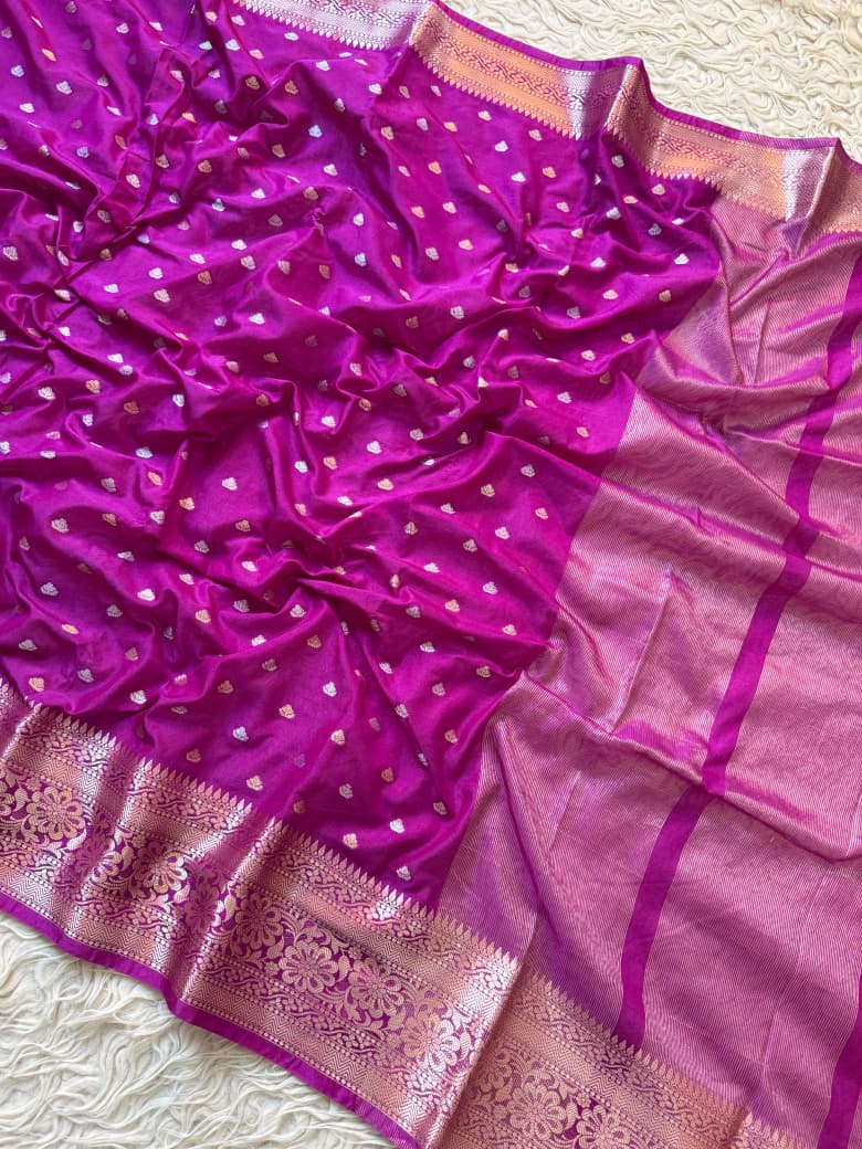 Rani Pink Banarasi Silk Saree