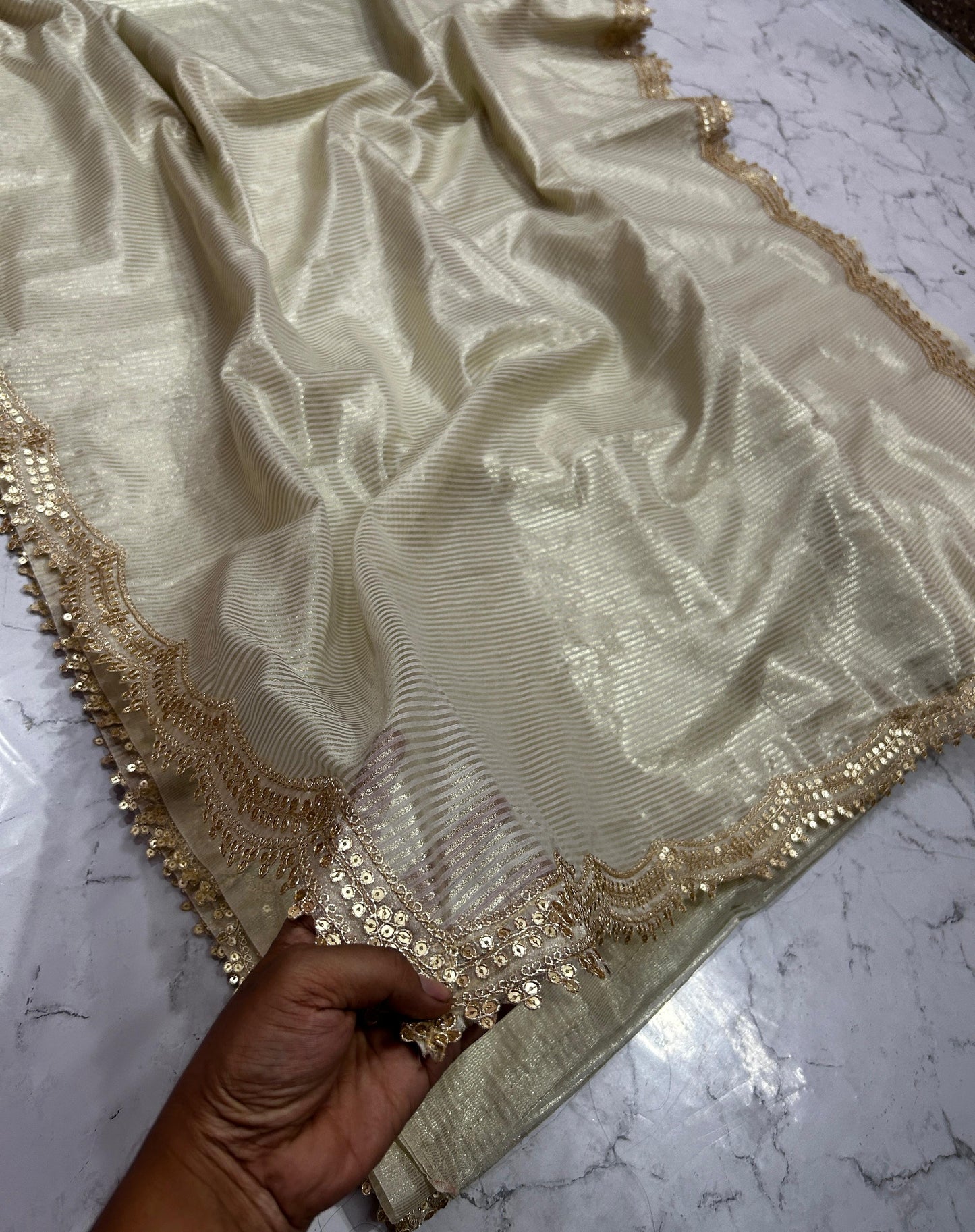 Premium Banarasi Malai Cotton Silk Saree with Cutwork Lace Border MCS-01